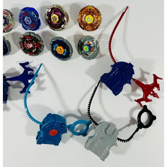 Beyblade Toys Burst Lot Of 10 Tops With 5 Ripcord Launchers Takara Tomy Hasbro - Picture 5 of 14